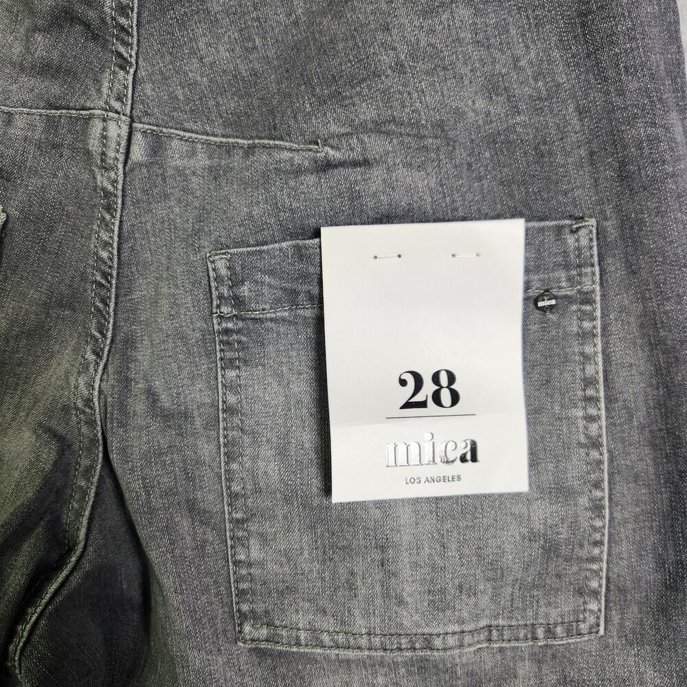 NWT Mica Denim Super High Barrel Wide Leg Ankle Jeans Grey Sz 28 Pockets Preppy - Picture 9 of 15